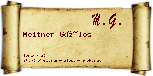 Meitner Gálos névjegykártya
